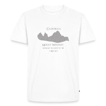 La plus haute montagne de Californie coordonne la montagne Whitney - T-shirt Premium bio Homme - blanc - Devant - Nico (187cm)