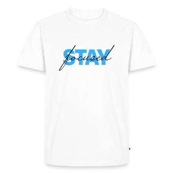 restez concentré - T-shirt Premium bio Homme - blanc - Devant - Nico (187cm)