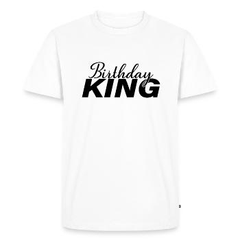 Birthday King - Cool Birthday Party Gift For Men - Men's Premium Organic T-Shirt - white - Front - Nico (187cm)