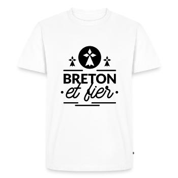 Breton et fier - T-shirt Premium bio Homme - blanc - Devant - Nico (187cm)
