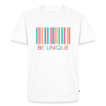 Code à barres unique LGBT Unique - T-shirt Premium bio Homme - blanc - Devant - Nico (187cm)