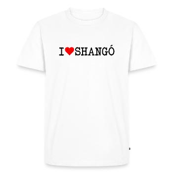 I love Shango - Men's Premium Organic T-Shirt - white - Front - Nico (187cm)