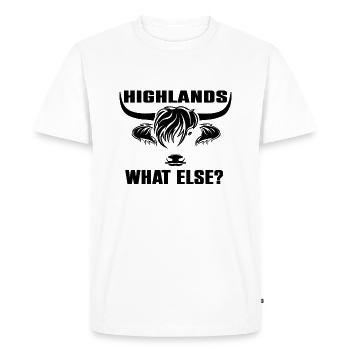 Highlands quoi d’autre - bovins robustes des Highlands - T-shirt Premium bio Homme - blanc - Devant - Nico (187cm)