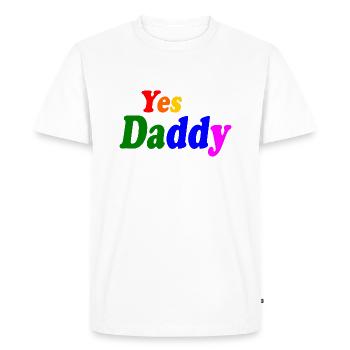 Yes daddy - T-shirt Premium bio Homme - blanc - Devant - Nico (187cm)