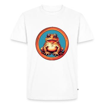 Frog with cap on splashes of color - Men's Premium Organic T-Shirt - white - Front - Nico (187cm)
