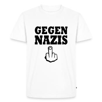 Contre le majeur du - T-shirt Premium bio Homme - blanc - Devant - Nico (187cm)