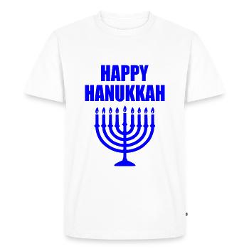 HAPPY HANUKKAH - T-shirt Premium bio Homme - blanc - Devant - Nico (187cm)