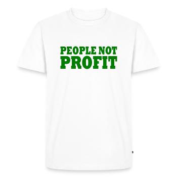 People not profit - T-shirt Premium bio Homme - blanc - Devant - Nico (187cm)