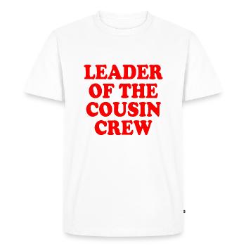 leader of the cousin crew - Men's Premium Organic T-Shirt - white - Front - Nico (187cm)