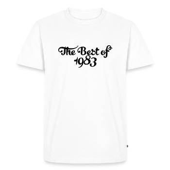 Geburtstag - Birthday - the best of 1983 (fr) - T-shirt Premium bio Homme - blanc - Devant - Nico (187cm)