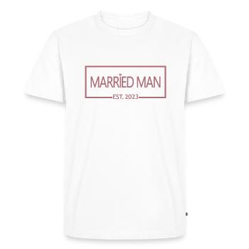 2023 Lune de miel de mariage correspondant - T-shirt Premium bio Homme - blanc - Devant - Nico (187cm)