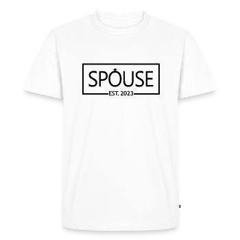 2023 - Cadeau de mariage homme et femme - T-shirt Premium bio Homme - blanc - Devant - Nico (187cm)