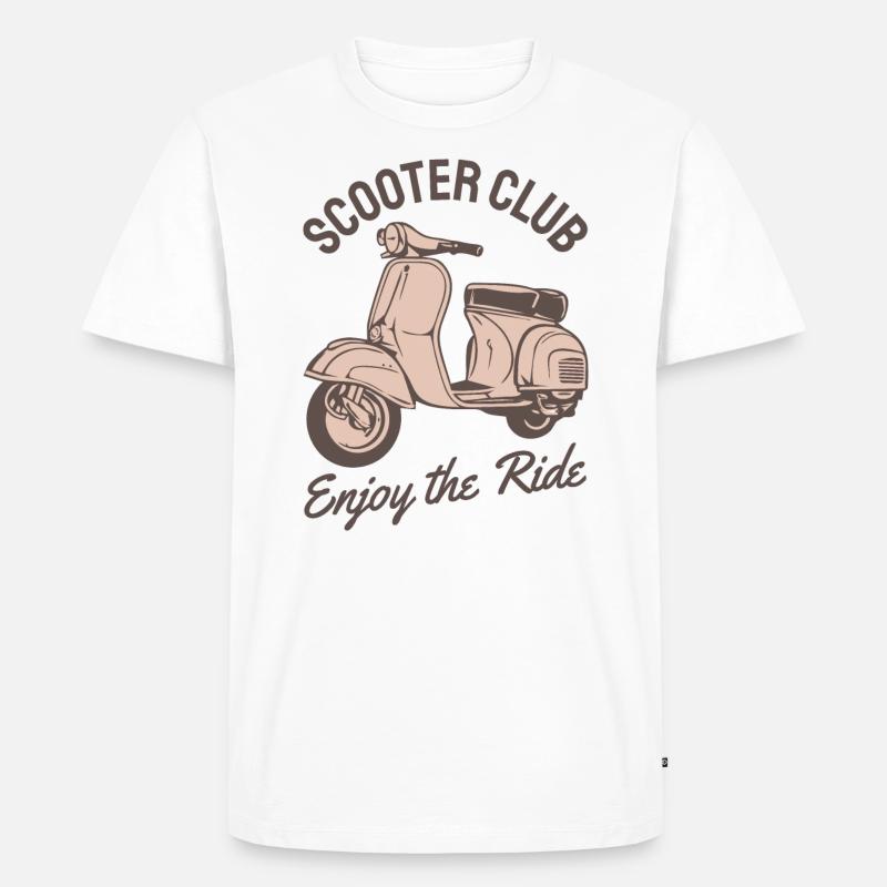 Motorroller Roller Rollerfahrer Geschenk - Männer Premium Bio T-Shirt - Weiß