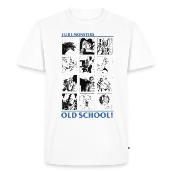 J’aime les monstres de la vieille école! - T-shirt Premium bio Homme - blanc - Devant - Nico (187cm)