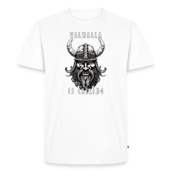 Valhalla is calling, Viking Warrior design - Men's Premium Organic T-Shirt - white - Front - Nico (187cm)