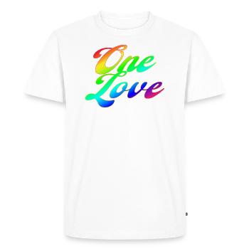 Trash Asset - One Love [rainbow] - Men's Premium Organic T-Shirt - white - Front - Nico (187cm)