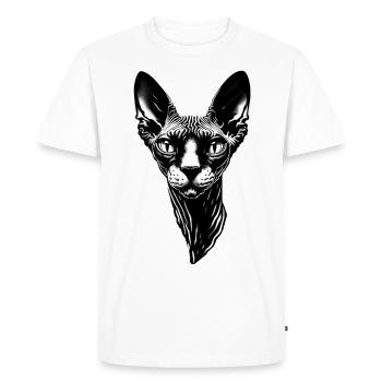 Wrinkled Hairless Cat - Men's Premium Organic T-Shirt - white - Front - Nico (187cm)