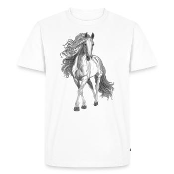 Cheval - T-shirt Premium bio Homme - blanc - Devant - Nico (187cm)