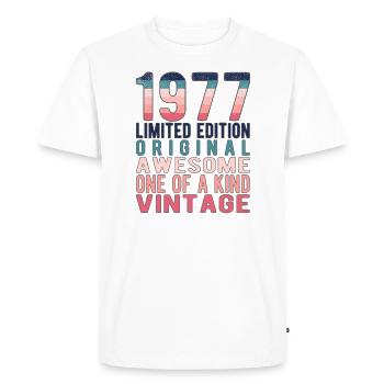 Limited Edition Since 1977 Birthday Vintage 1977 - Men's Premium Organic T-Shirt - white - Front - Nico (187cm)