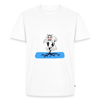 Vache sur la glace - T-shirt Premium bio Homme - blanc - Devant - Nico (187cm)