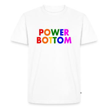 Power bottom - T-shirt Premium bio Homme - blanc - Devant - Nico (187cm)