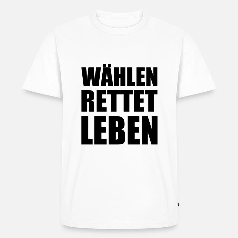 wählen rettet leben - Männer Premium Bio T-Shirt - Weiß