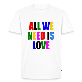 all we need is love - Men's Premium Organic T-Shirt - white - Front - Nico (187cm)