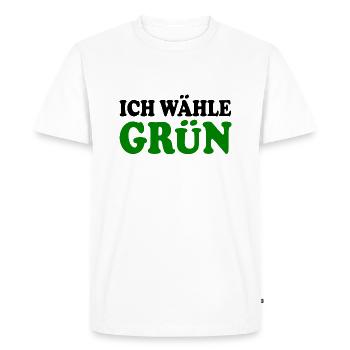 Je choisis le vert - T-shirt Premium bio Homme - blanc - Devant - Nico (187cm)