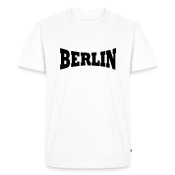Berlin Schriftzug - T-shirt Premium bio Homme - blanc - Devant - Nico (187cm)