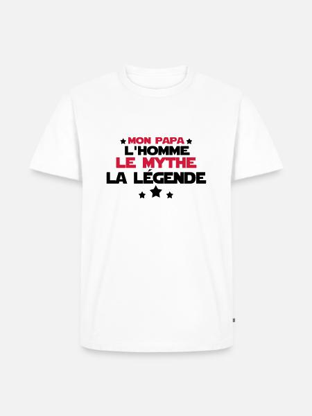 mon papa - T-shirt Premium bio Homme - blanc