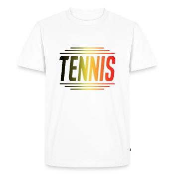 TENNIS TENNISMEN TENNISWOMEN SPORT BELGIQUE - T-shirt Premium bio Homme - blanc - Devant - Nico (187cm)