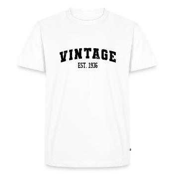 Vintage Est. 1936 87e anniversaire Hommes Femmes 87 ans - T-shirt Premium bio Homme - blanc - Devant - Nico (187cm)