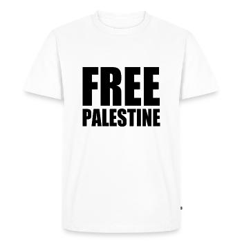 Free palestine - T-shirt Premium bio Homme - blanc - Devant - Nico (187cm)