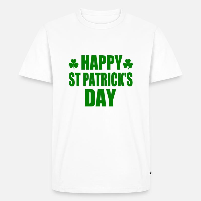 happy st patricks day - Männer Premium Bio T-Shirt - Weiß