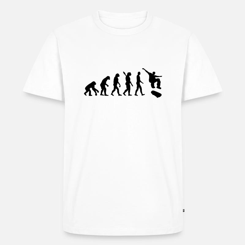 Evolution Skateboard - Männer Premium Bio T-Shirt - Weiß