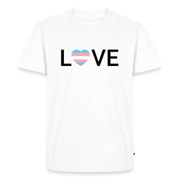 LOVE | Trans Transgender Pride | black font - Men's Premium Organic T-Shirt - white - Front - Nico (187cm)