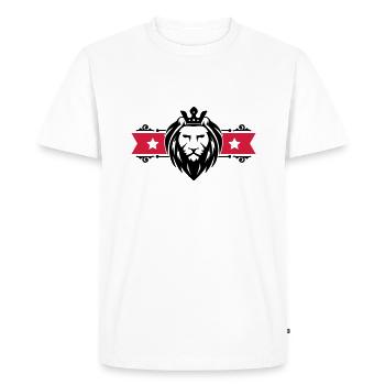 Lion head banner - lion head - Men's Premium Organic T-Shirt - white - Front - Nico (187cm)