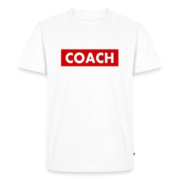 Coach - Men's Premium Organic T-Shirt - white - Front - Nico (187cm)