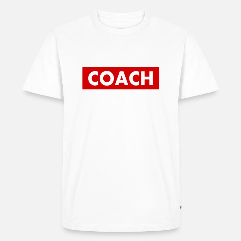 Coach - Männer Premium Bio T-Shirt - Weiß