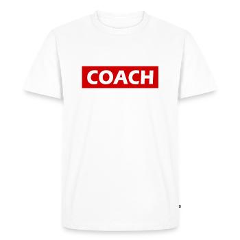 Coach - Men's Premium Organic T-Shirt - white - Front - Nico (187cm)