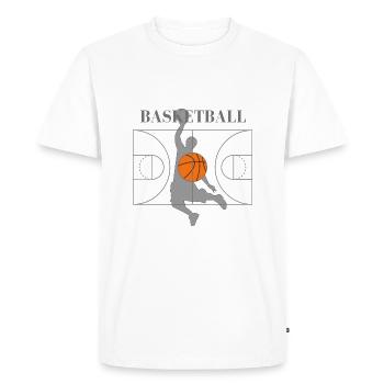 Conception de basketball - T-shirt Premium bio Homme - blanc - Devant - Nico (187cm)