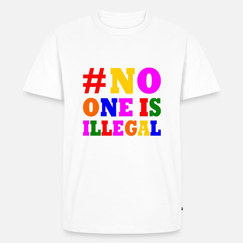 No one is illegal - Männer Premium Bio T-Shirt - Weiß