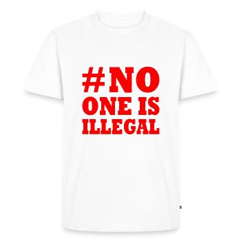 No one is illegal - Men's Premium Organic T-Shirt - white - Front - Nico (187cm)
