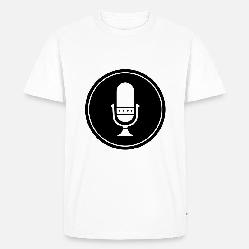 Podcast Mikrofon Symbol - Männer Premium Bio T-Shirt - Weiß