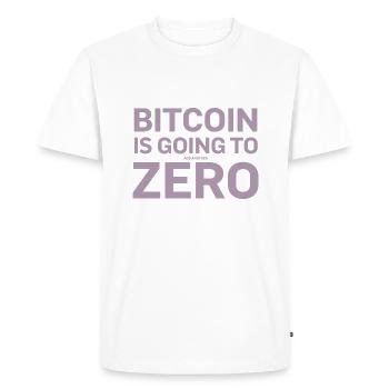 Dictons sur le bitcoin Le bitcoin sera toujours un zéro - T-shirt Premium bio Homme - blanc - Devant - Nico (187cm)