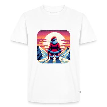 Père Noël sur la montagne - T-shirt Premium bio Homme - blanc - Devant - Nico (187cm)