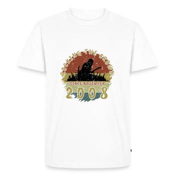 16ème anniversaire Rocking this planet GIT 11/2008 - T-shirt Premium bio Homme - blanc - Devant - Nico (187cm)