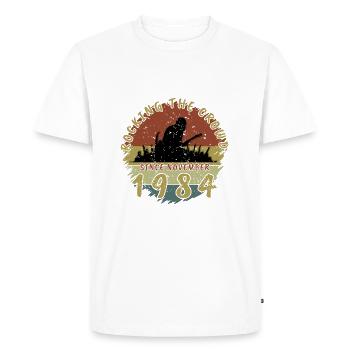 40ème anniversaire Rocking this planet GIT 11/1984 - T-shirt Premium bio Homme - blanc - Devant - Nico (187cm)