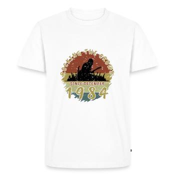 40th Birthday Rocking this planet GIT 12/1984 - Men's Premium Organic T-Shirt - white - Front - Nico (187cm)