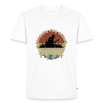 70th Birthday Rocking this planet GIT 12/1954 - Men's Premium Organic T-Shirt - white - Front - Nico (187cm)
